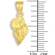 Gold Conch Shell Charm Pendant Necklace (Available in Yellow, Rose and White)