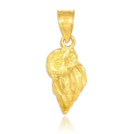 Gold Conch Shell Charm Pendant Necklace (Available in Yellow, Rose and White)