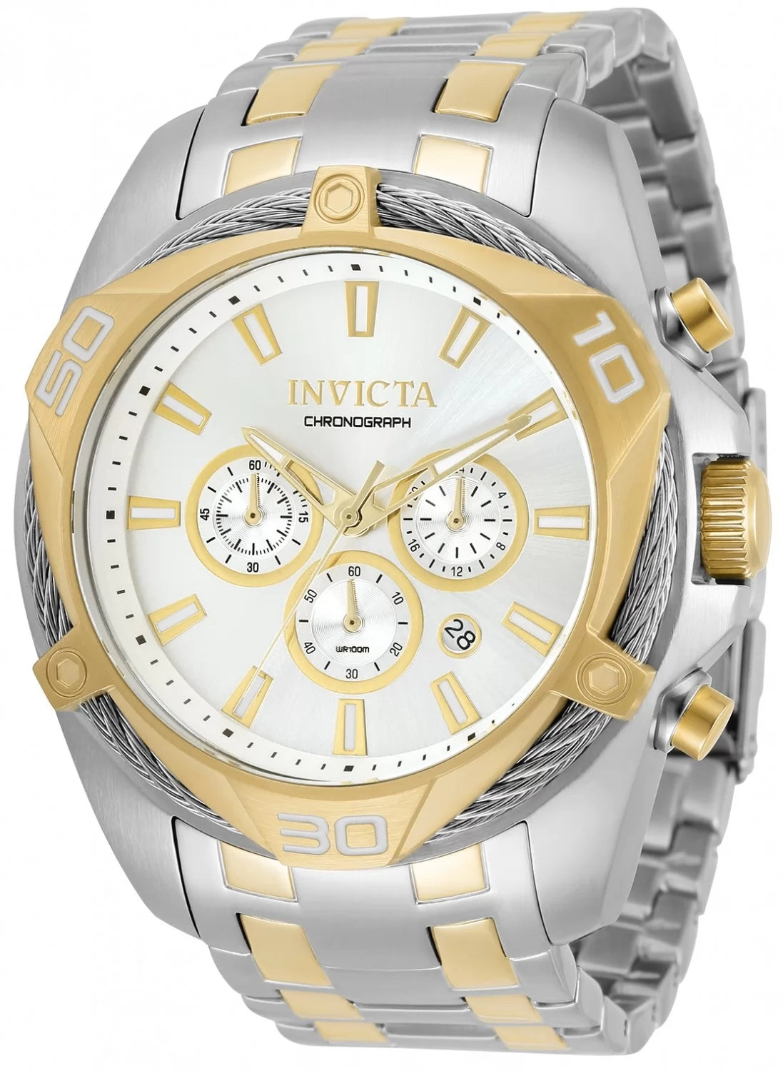 Invicta Men's 34126 Bolt Quartz Chronograph Silver Dial Watch