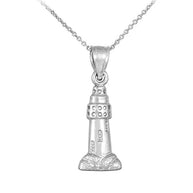 925 Sterling Silver Lighthouse Charm Pendant Necklace