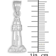 925 Sterling Silver Lighthouse Charm Pendant Necklace