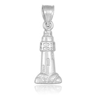 925 Sterling Silver Lighthouse Charm Pendant Necklace