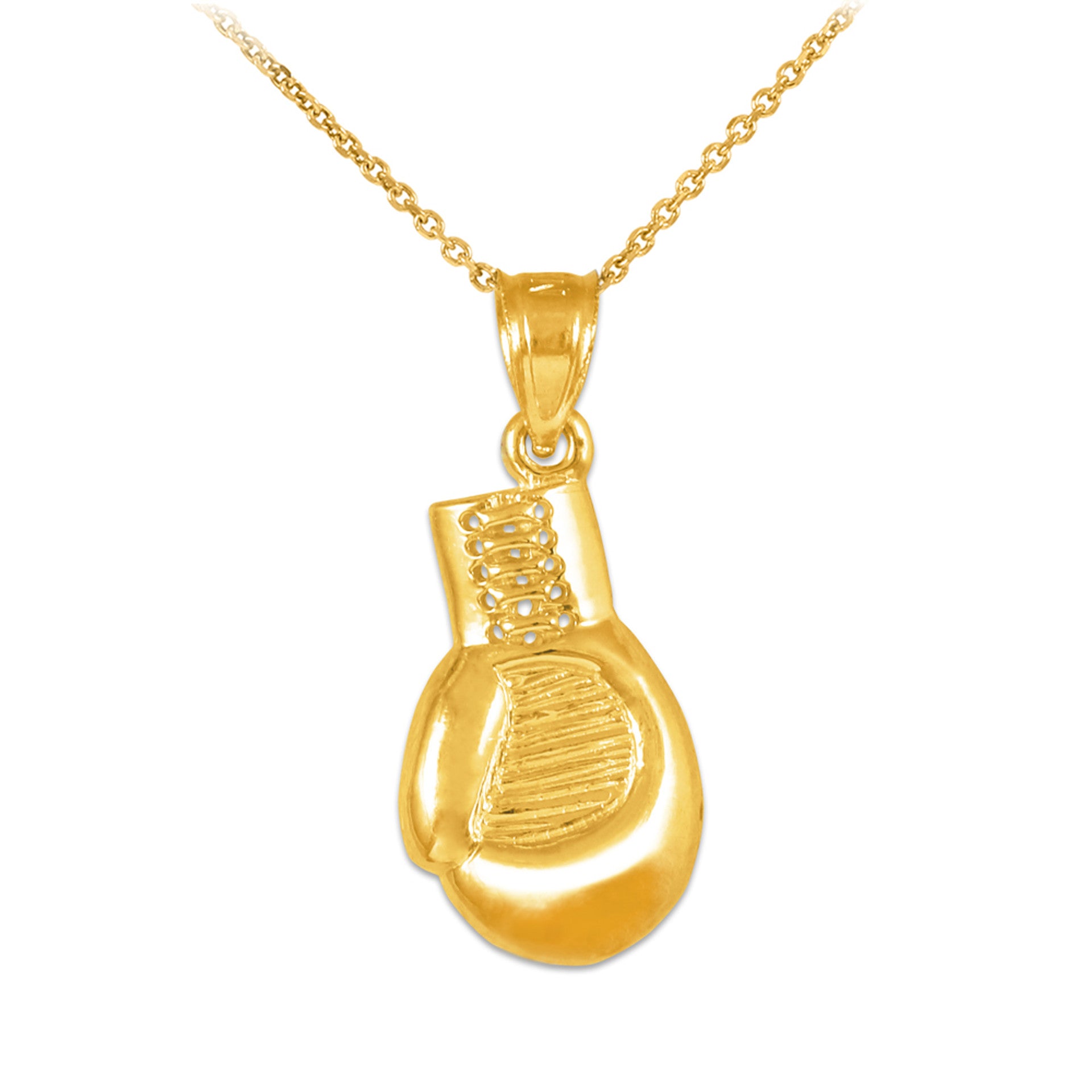 Gold Boxing Glove Charm Sports Pendant Necklace (Available In Yellow/Rose/White Gold)