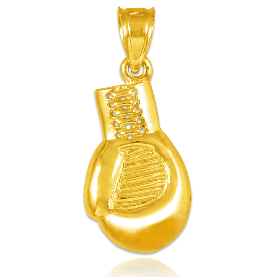 Gold Boxing Glove Charm Sports Pendant Necklace (Available In Yellow/Rose/White Gold)