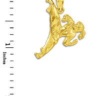 Female Karate Gold Sports Pendant Necklace