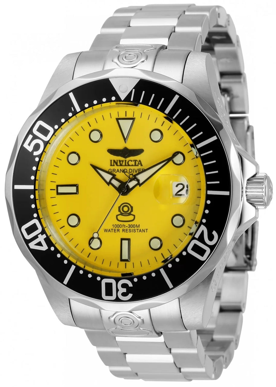Invicta Men's 3048 Pro Diver Automatic 3 Hand Yellow Dial Watch