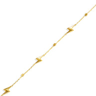 14K Yellow Gold Lightning Bolt Electric Bracelet 7