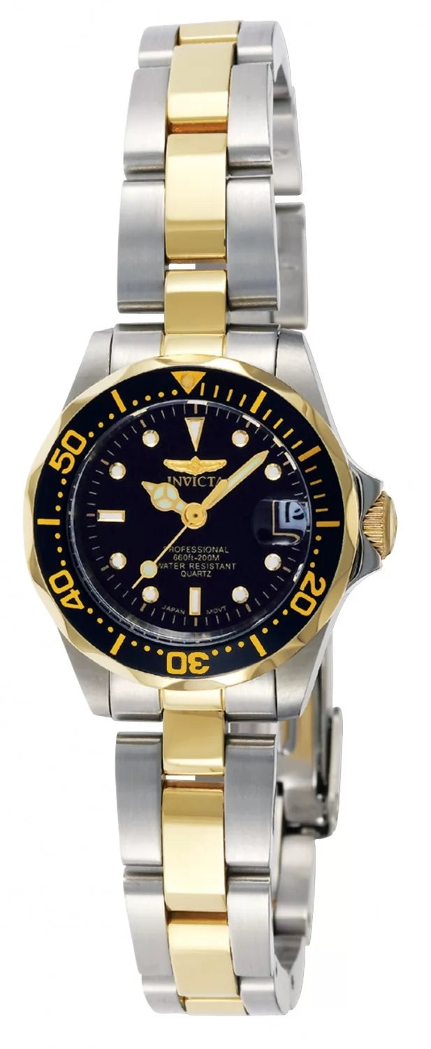 Invicta Women's 8941 Pro Diver Quartz 3 Hand Black Dial Watch