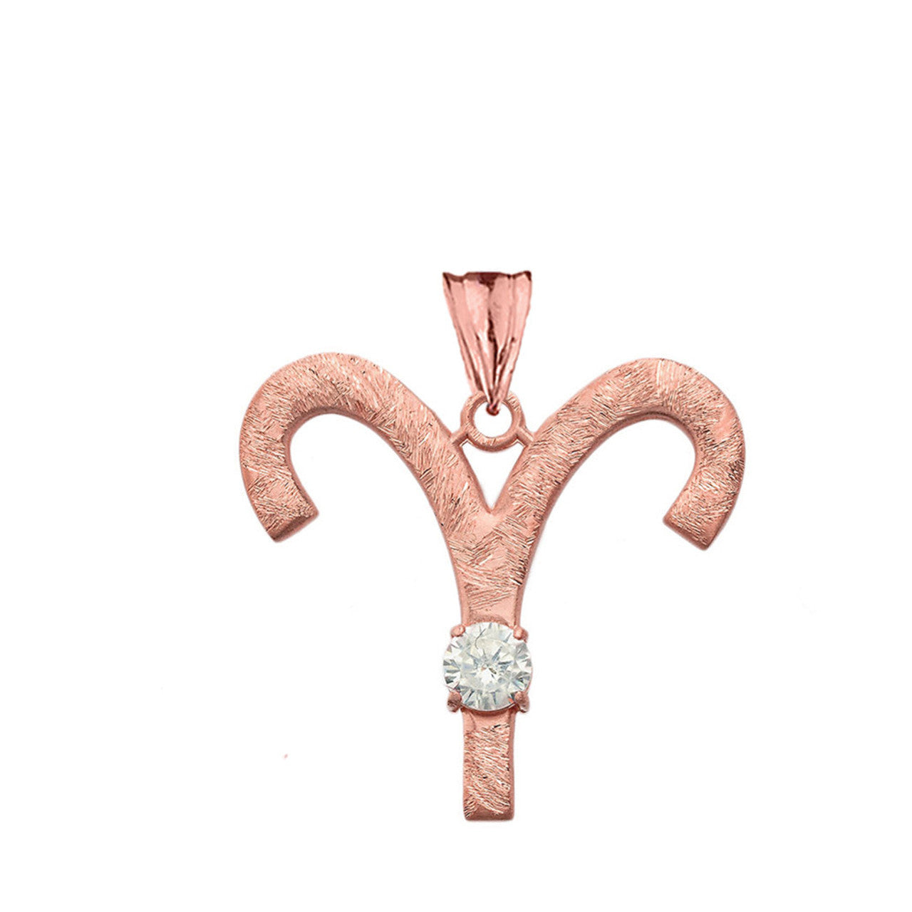 Gold Custom Satin Finish Zodiac Sign Birthstone Astrology Pendant Necklace (Available in Yellow/Rose/White Gold)