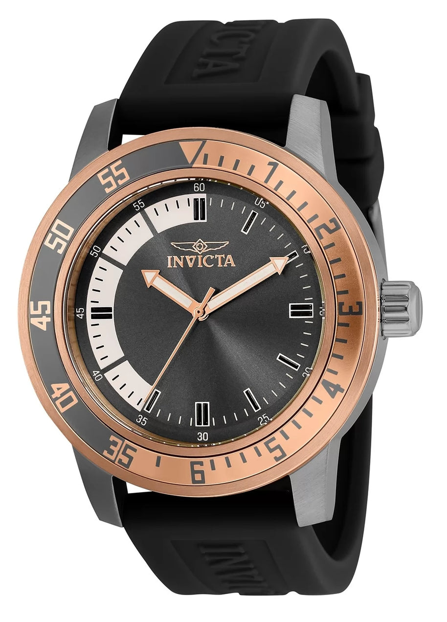 Invicta Men's 35687 Specialty Quartz 3 Hand White, Gunmetal Dial Watch
