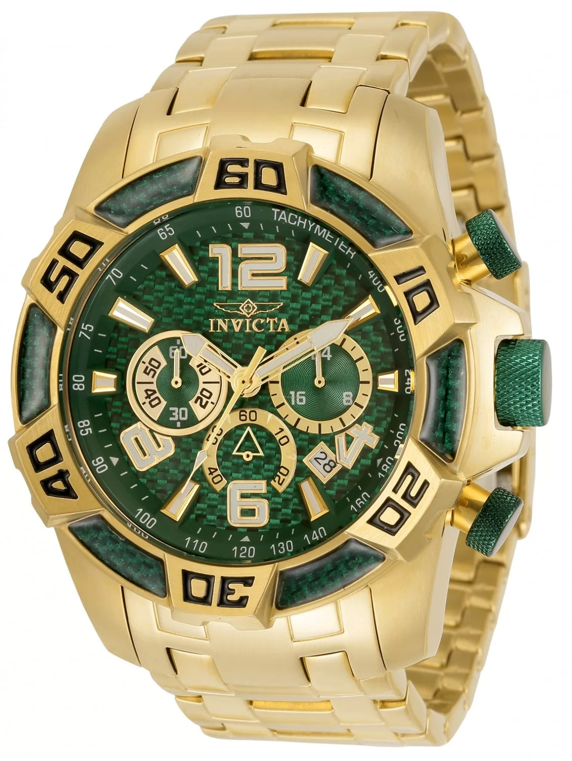 Invicta Men's 34156 Pro Diver Quartz Chronograph Green Dial Watch