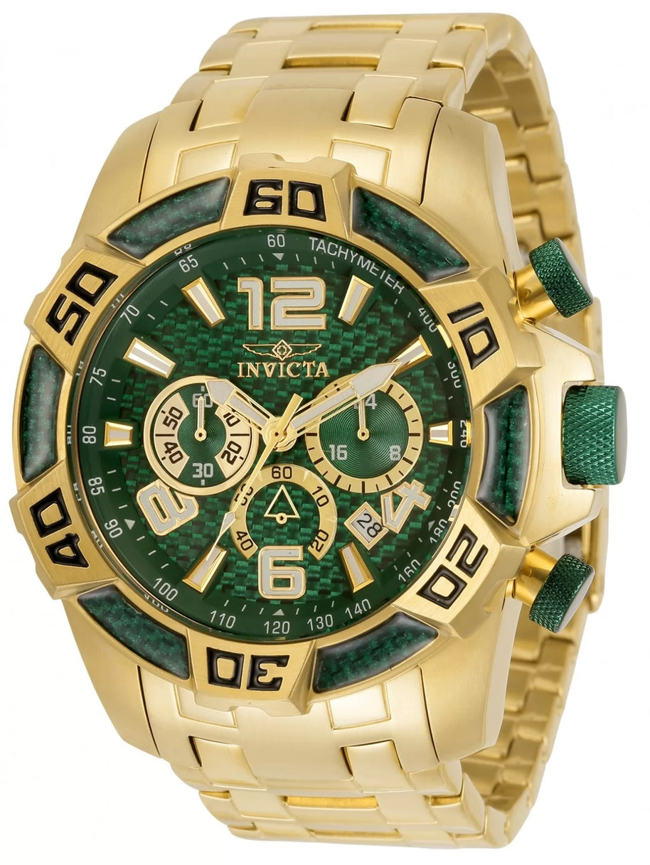 Invicta Men's 34156 Pro Diver Quartz Chronograph Green Dial Watch