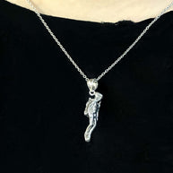.925 Sterling Silver Scuba Diver Sports Charm Pendant Necklace