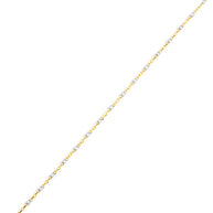14K Yellow Gold White Enamel Beaded Bracelet 7