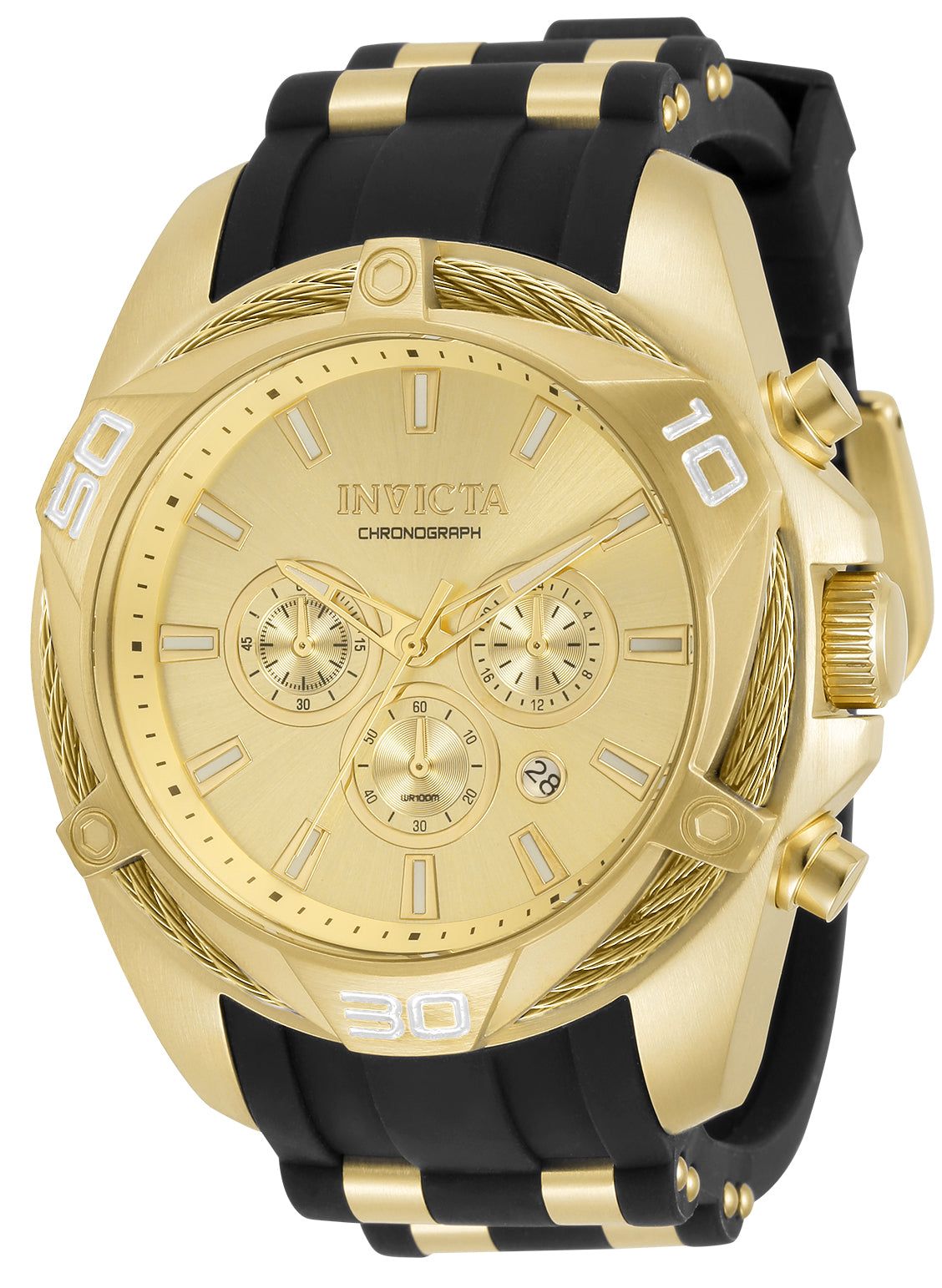 Invicta Men's 34142 Bolt Quartz Chronograph Gold Dial Watch