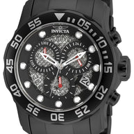 Invicta Men's 19838 Pro Diver Quartz 3 Hand Black, Silver Dial Watch