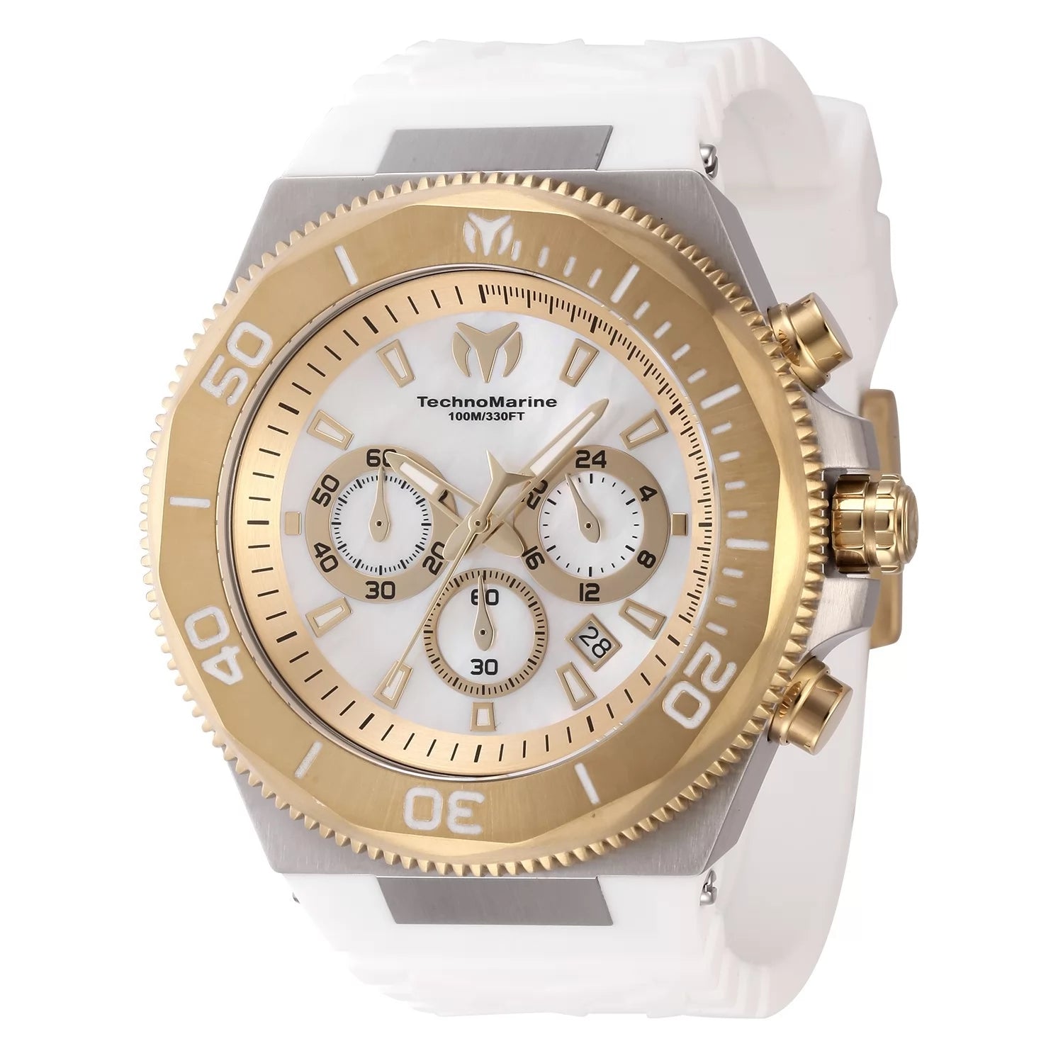Technomarine Men's TM-222077 Manta Quartz Chronograph Gold, White Dial Watch
