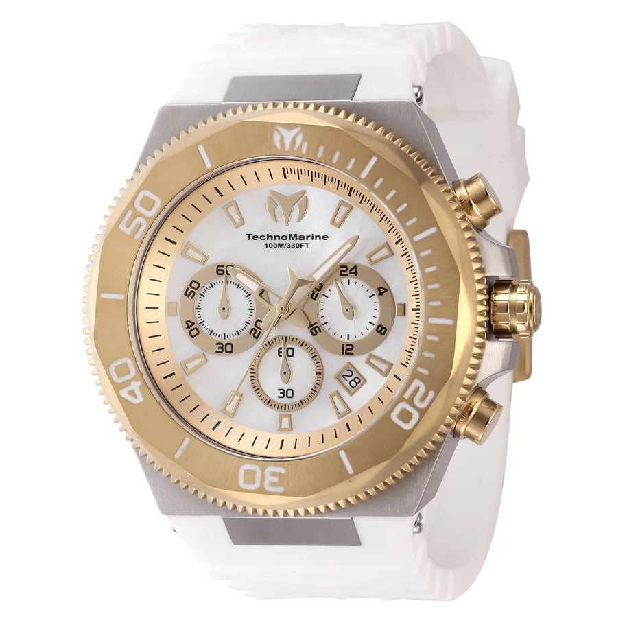 Technomarine Men's TM-222077 Manta Quartz Chronograph Gold, White Dial Watch