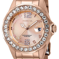 Invicta Women's 37698 Pro Diver Quartz 3 Hand Rose Gold Dial Watch