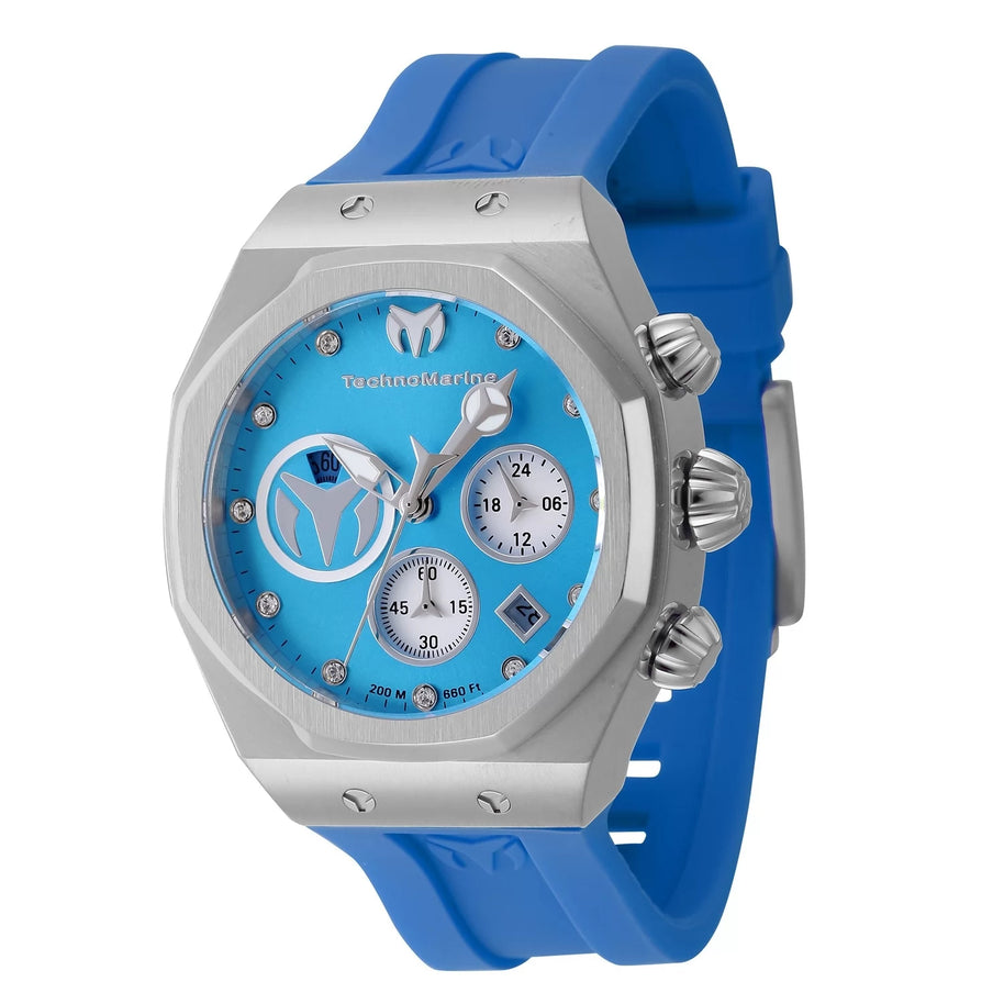 Technomarine Women's TM-523006 Reef Quartz Chronograph Sky Blue, Silver Dial Watch