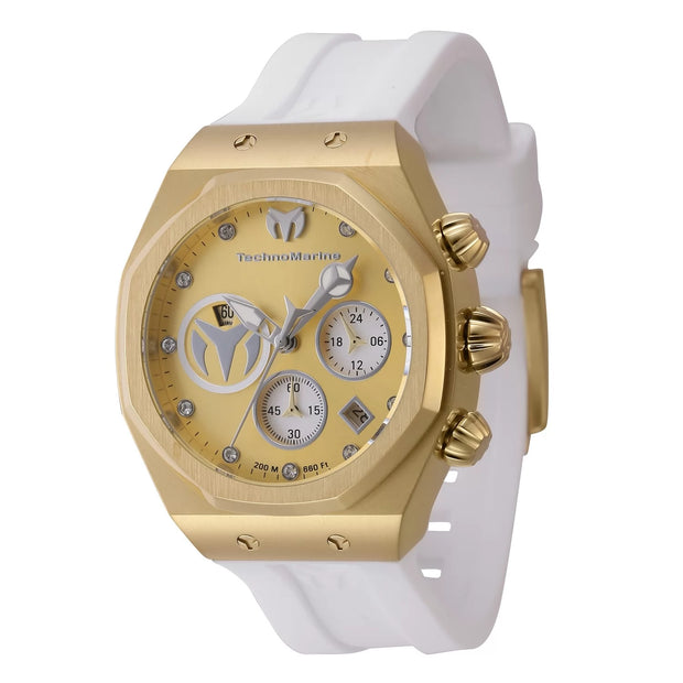 Technomarine Women's TM-523008 Reef Quartz Chronograph Gold, Silver Dial Watch