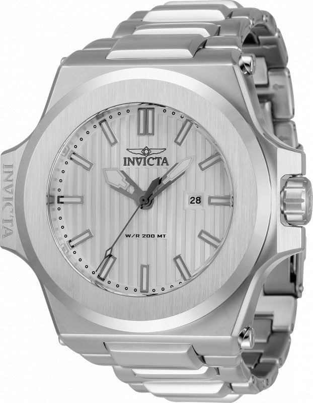 Invicta Men's 34729 Akula Quartz 3 Hand Silver Dial Watch