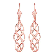 Solid Yellow Gold Celtic Knot Infinity Drop Earring Set(Available in Yellow/Rose/White gold)