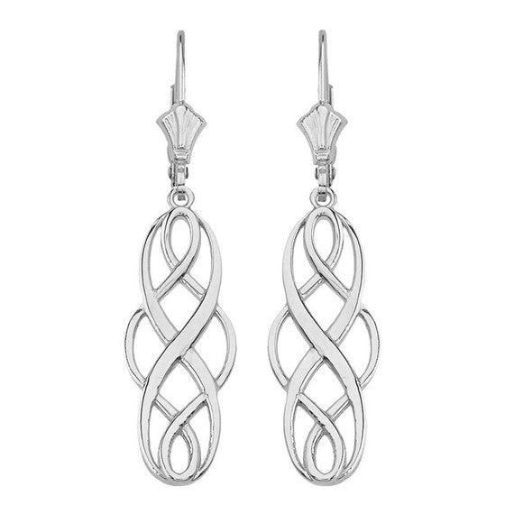 Solid Yellow Gold Celtic Knot Infinity Drop Earring Set(Available in Yellow/Rose/White gold)