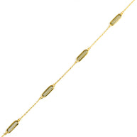 14K Yellow Gold Lab Created Baguette Cut Peridot Gemstone Link Bracelet 7