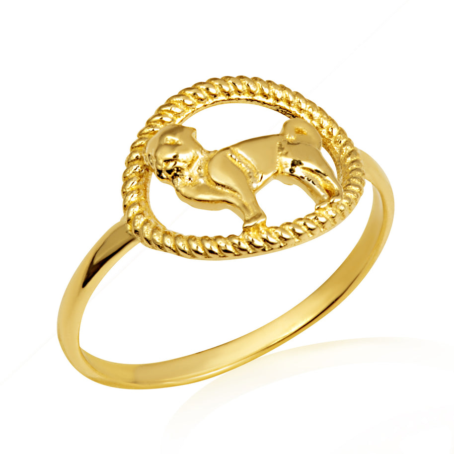 Gold Pet Dog Rope Statement Ring (Available in Yellow/Rose/White Gold)