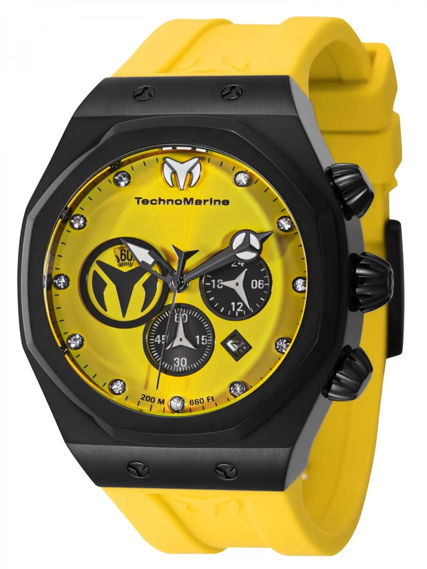 Technomarine Men's TM-523002 Reef Quartz Black, Yellow Dial Watch