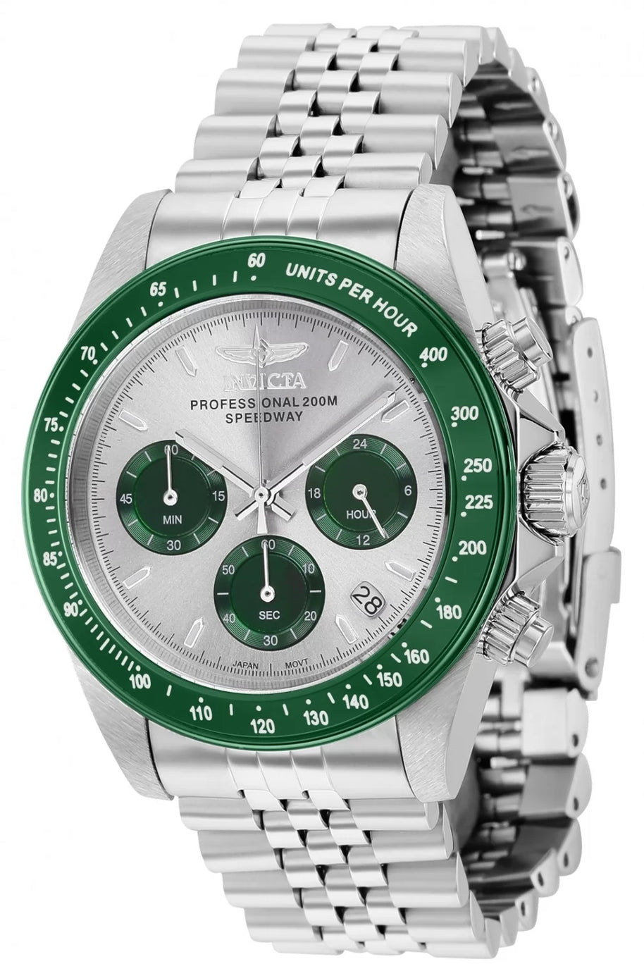 Invicta Men's 36734 Speedway  Quartz Chronograph Light Grey, Green Dial Watch