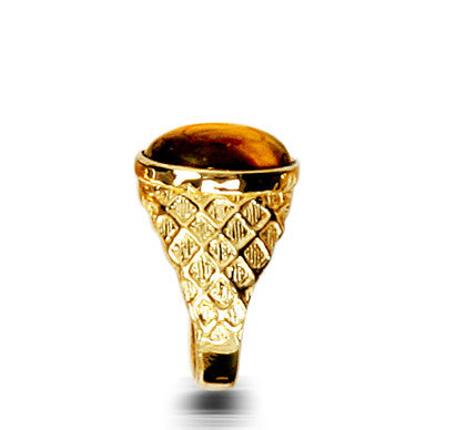 Gold Tiger Eye Mens Ring