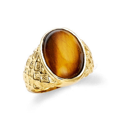 Gold Tiger Eye Mens Ring