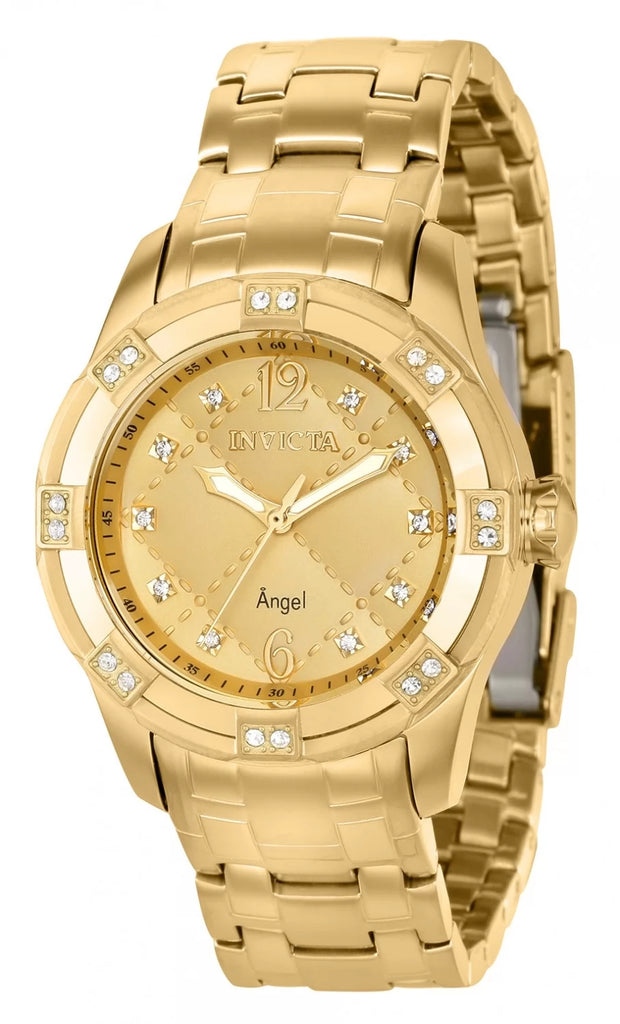 Invicta Women's 36720 Angel Quartz 3 Hand Gold Dial Watch