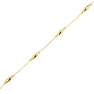 14K Yellow Gold Marquise Shape Link Bracelet 7