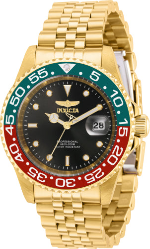 Invicta Men's 36041 Pro Diver Quartz 3 Hand Black Dial Watch