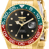 Invicta Men's 36041 Pro Diver Quartz 3 Hand Black Dial Watch