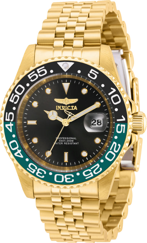 Invicta Men's 36043 Pro Diver Quartz 3 Hand Black Dial Watch
