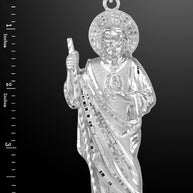 X-Large Sterling Silver St. Jude Pendant