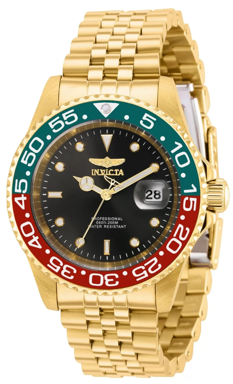 Invicta Men's 36041 Pro Diver Quartz 3 Hand Black Dial Watch