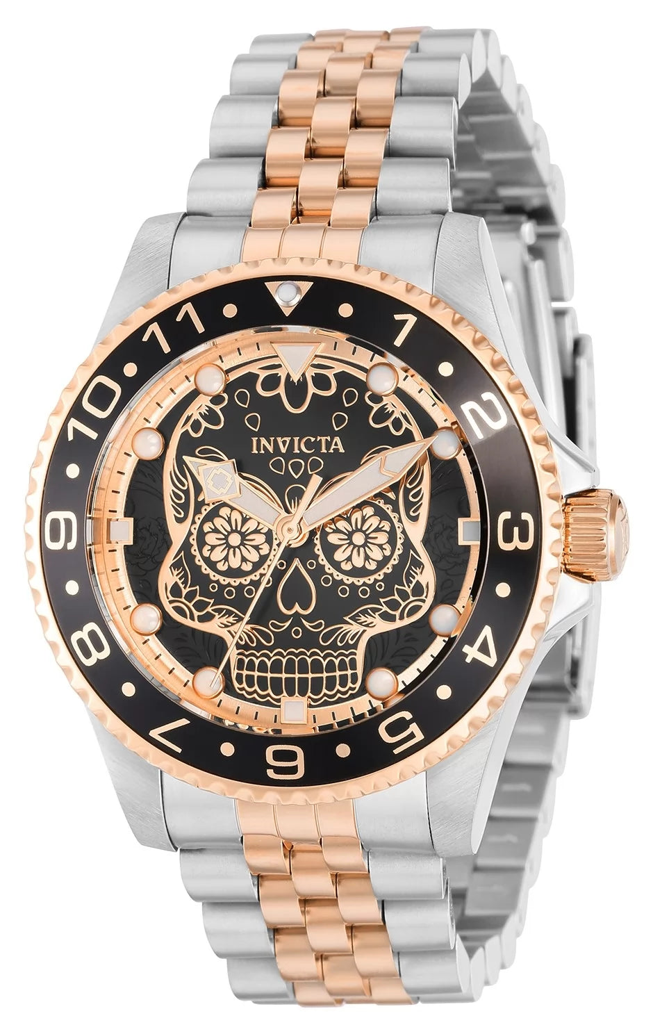 Invicta Men's 36862 Pro Diver Quartz PC21 Rose Gold, Black Dial Watch