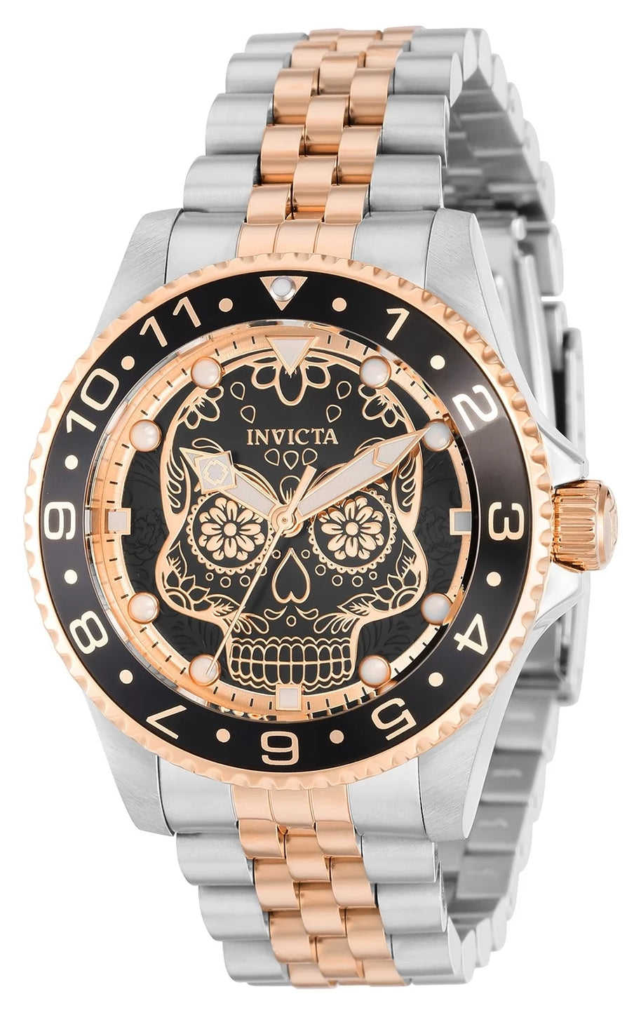 Invicta Men's 36862 Pro Diver Quartz PC21 Rose Gold, Black Dial Watch