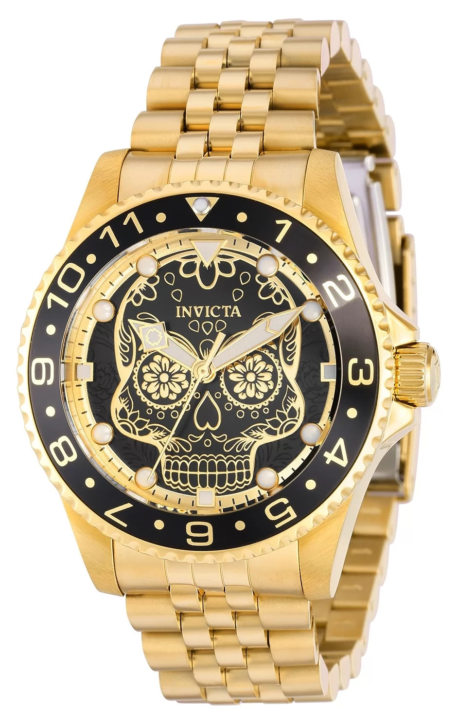 Invicta Men's 36860 Pro Diver Quartz PC21 Gold, Black Dial Watch