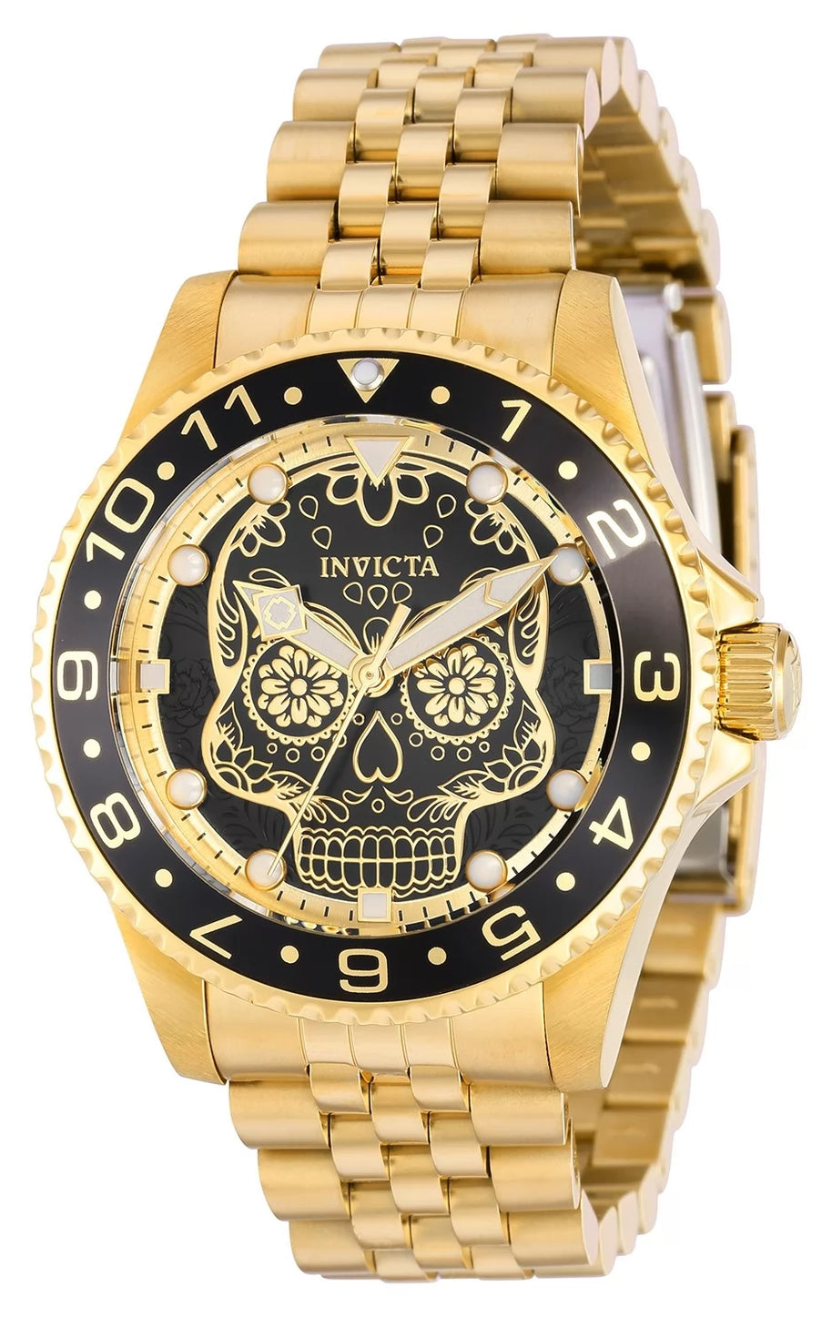 Invicta Men's 36860 Pro Diver Quartz PC21 Gold, Black Dial Watch