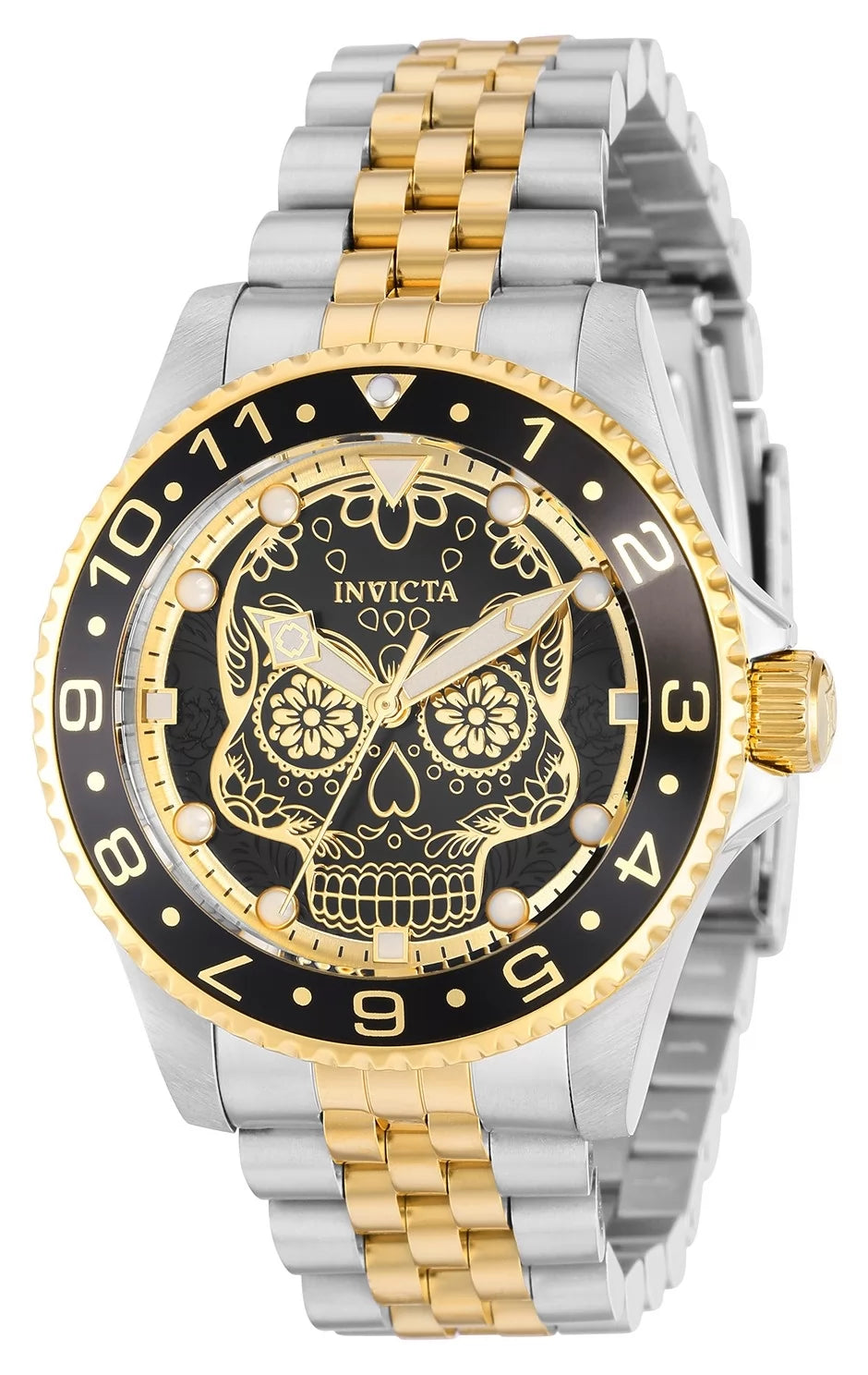 Invicta Men's 36861 Pro Diver Quartz PC21 Gold, Black Dial Watch