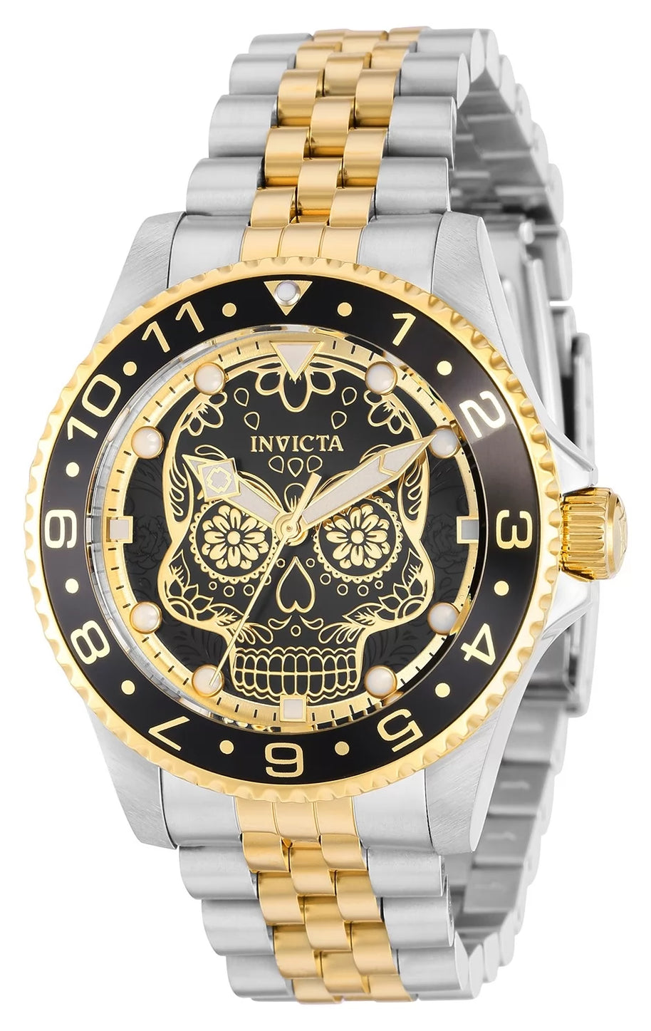 Invicta Men's 36861 Pro Diver Quartz PC21 Gold, Black Dial Watch