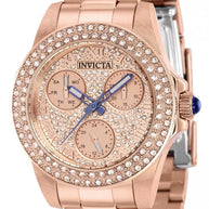 Invicta Women's 39244 Angel Quartz Chronograph Rose Gold, Pave Dial Watch