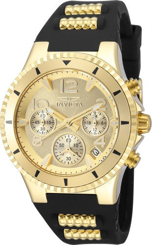 Invicta Women's 36909 BLU Quartz Chronograph Gold Dial Watch