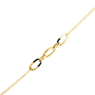 14K Yellow Gold Oval Chain Link Eternity Bracelet 7